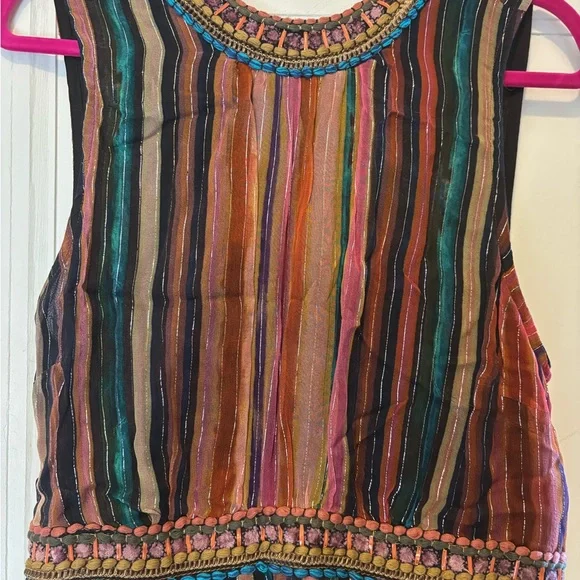 Anthropologie Blink Multicolor Striped Maxi Dress L - Picture 8 of 10